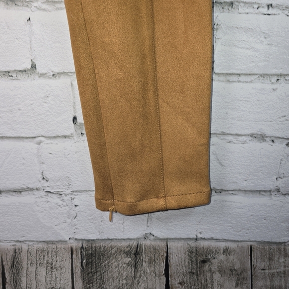 Anthropologie CAMEL Trousers SUEDE FEEL SKINNY LEG ELASTIC WAIST SIZE 30 - Picture 3 of 8